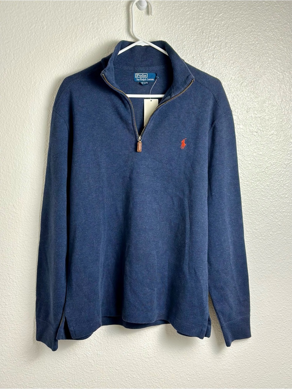 Polo by Ralph Lauren Quarter -Zip Pullover Navy Blue Size Medium